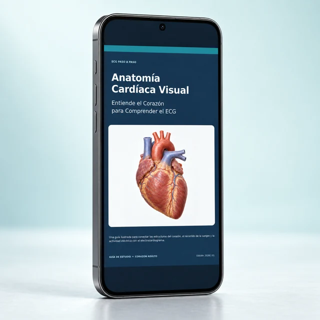 Anatomía Cardíaca Visual: ebook presentado en un celular